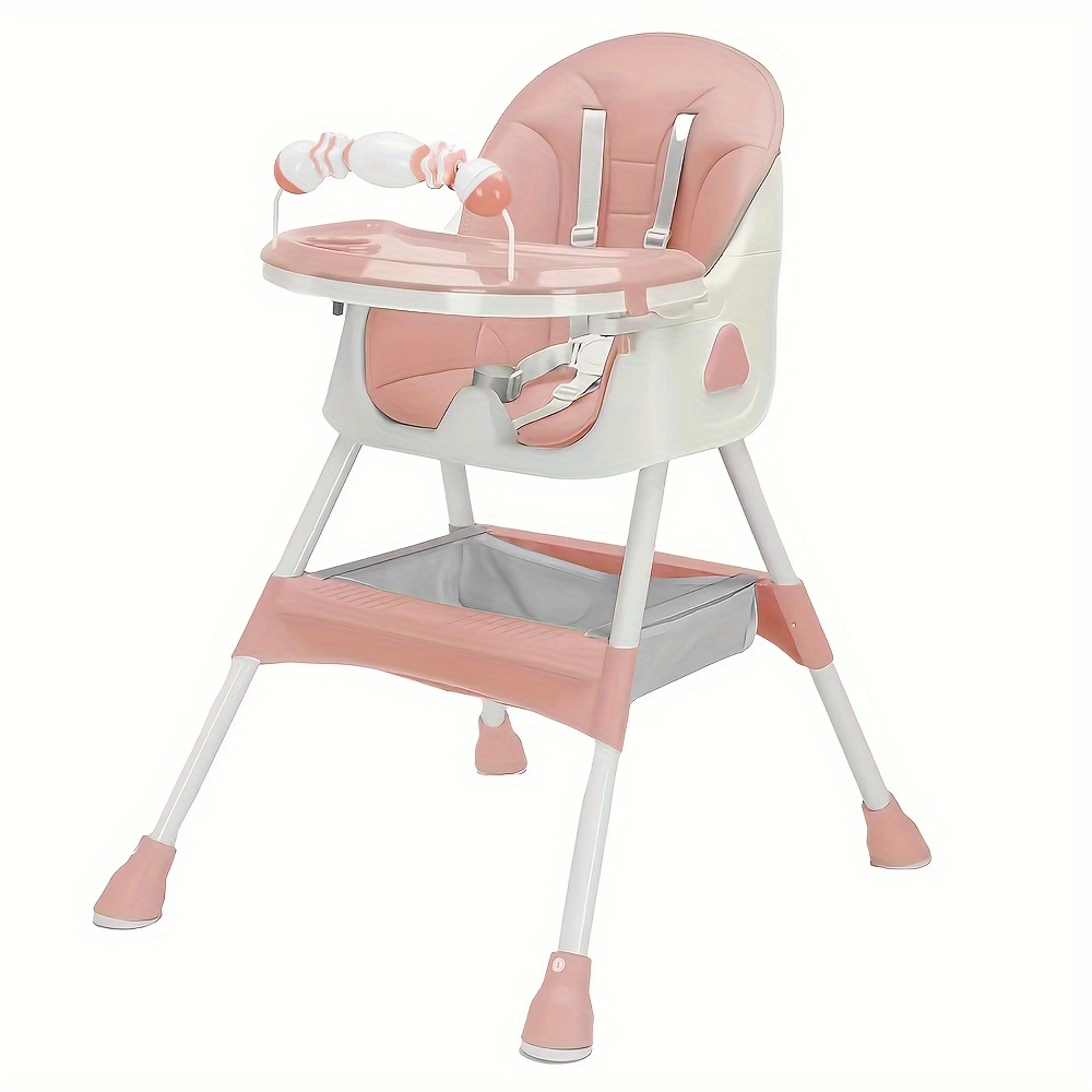 Image of Multifunctional Toddler Dining Chair, Height-adjustable High Chair, Baby Chair, Combination High Chair With Safety Belt, Toys, And Removable Tray For Dining And Playing
