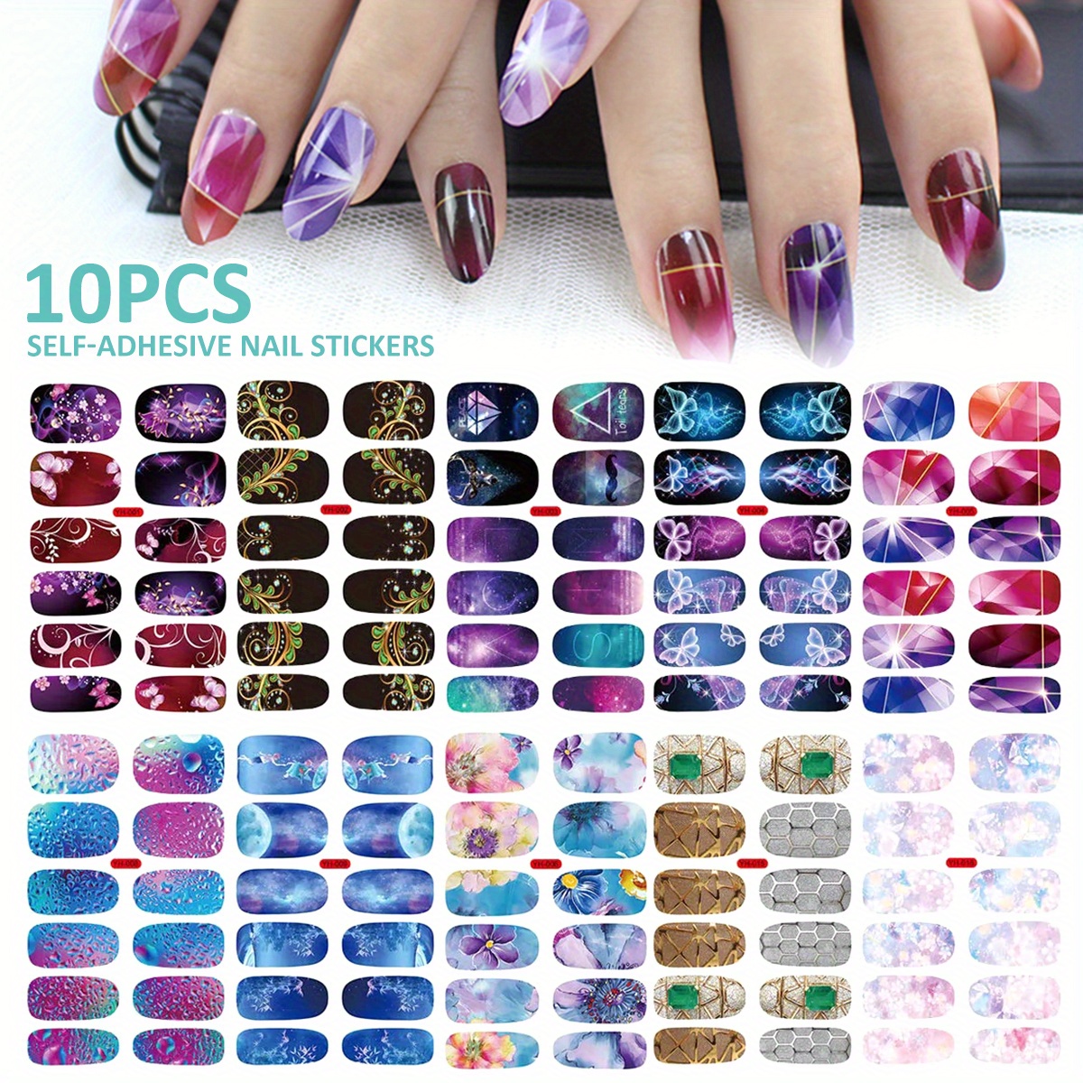 

10 Polish -adhesive Polish File Fully Diy Art Decals Polish For Women -adhesive Art Decals Diy Polish