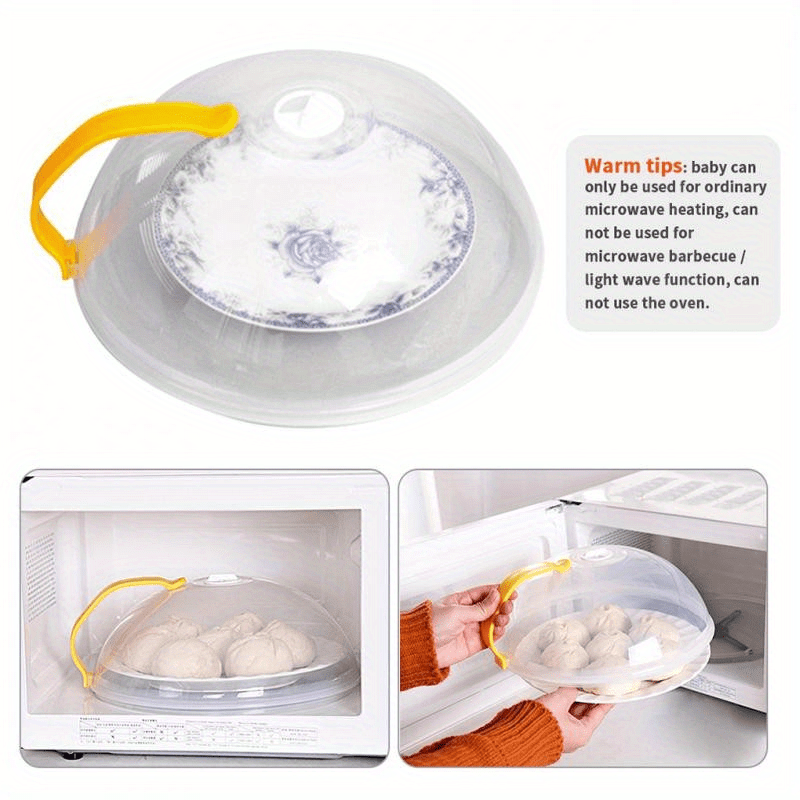 1pc   microwave splash guard transparent polycarbonate airtight food cover reusable anti splatter lid for kitchen cooking details 6