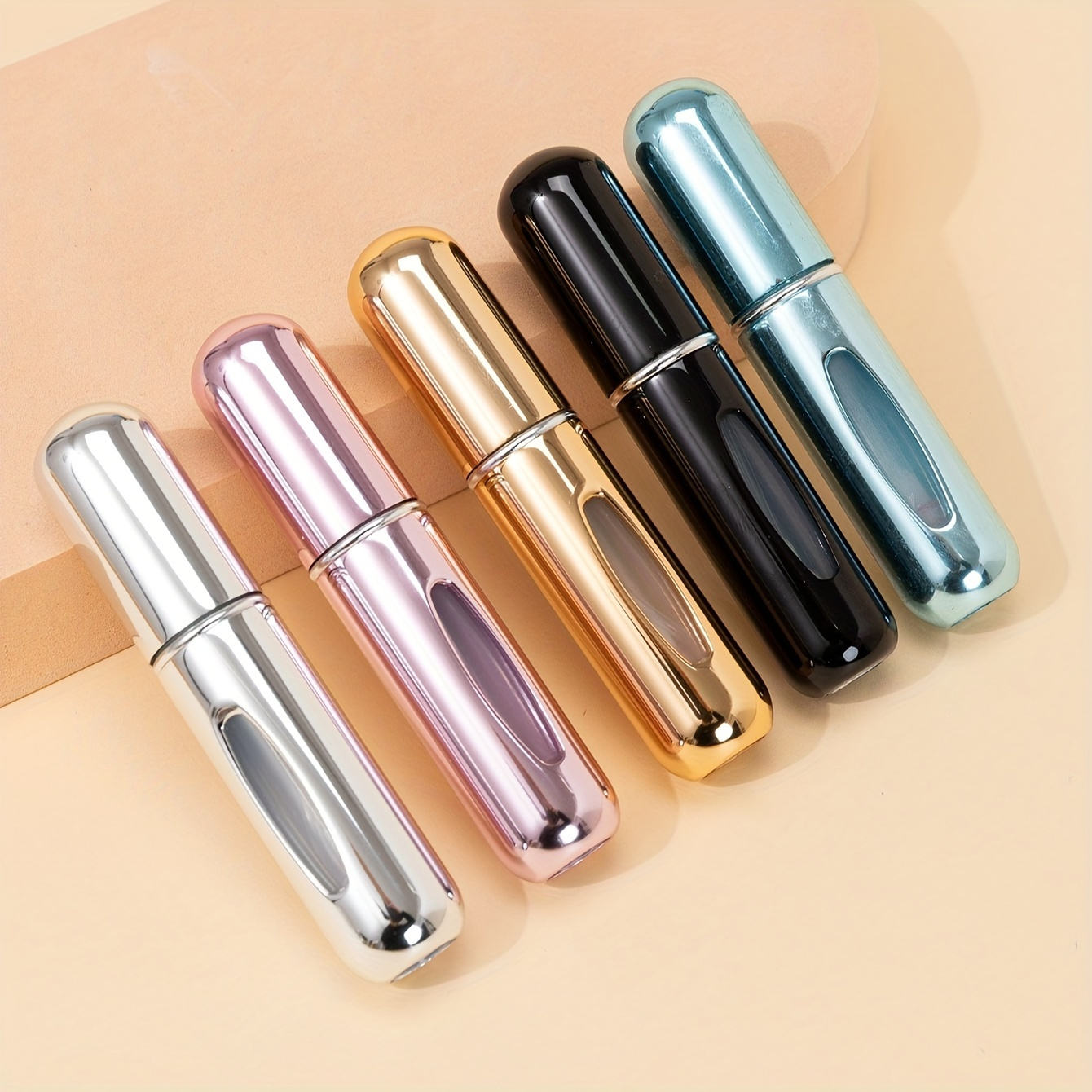 

5pcs Mini Travel Perfume Refillable Atomizer, Portable Perfume Spray Bottle, Travel Perfume Scent Pump Case Fragrance Empty Container Spray Bottle For Traveling And Outgoing, 0.17oz