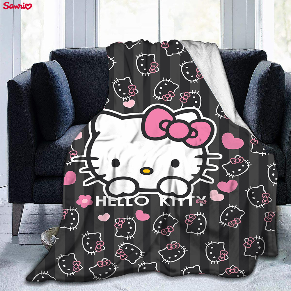 

1pc Hello Kitty Flannel Blanket, Gift Blanket Soft And Comfortable Throw Blanket, Suitable For Adults At Home Picnic Travel