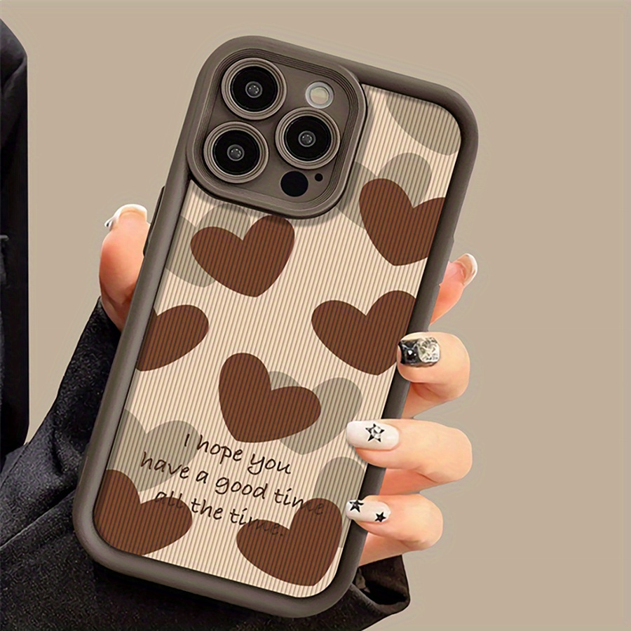 

Shockproof Case With Heart Design Compatible With 7/8/11/12/13/14/15/x/xr/xs/plus/pro/pro Max/se2 - Protective Bumper Cover With Good Wishes Text