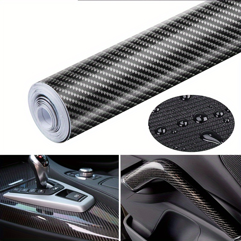 

5d Carbon Fiber Gloss Black Vinyl Wrap - Self-adhesive, Durable Pvc Film For Motorcycle & Bumper Protection
