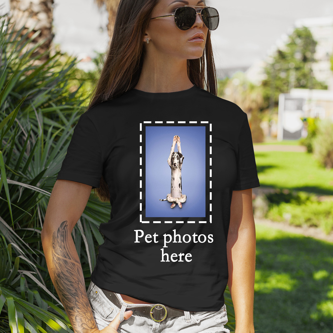 

Customized Picture Print T-shirt, Casual Short Sleeve Crew Neck T-shirt For Spring & Summer, Women's Clothing