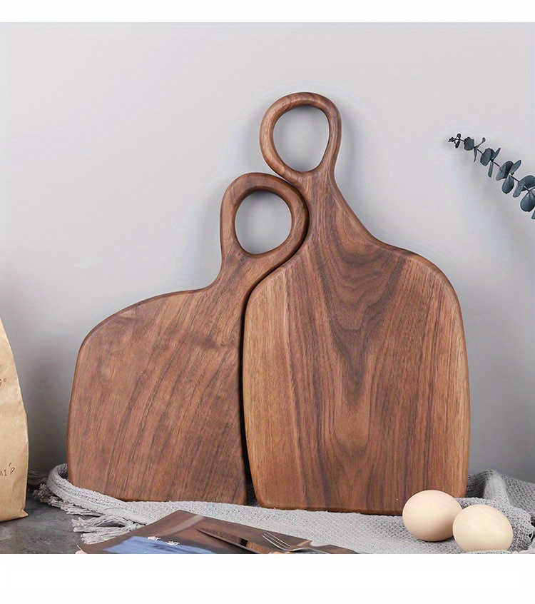 set of 2 handcrafted walnut wood cutting board set for couples   and stylish kitchen accessories details 7