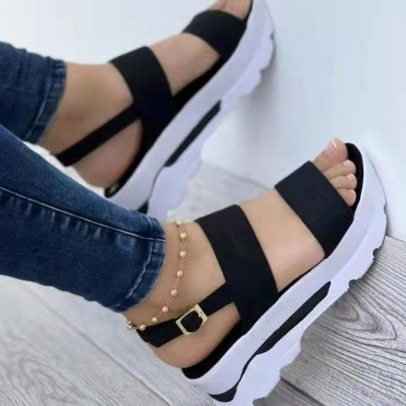 

Women's Wedge Heeled Sandals, Causal Open Toe Summer Shoes, Comfortable Buckle Strap Sandals