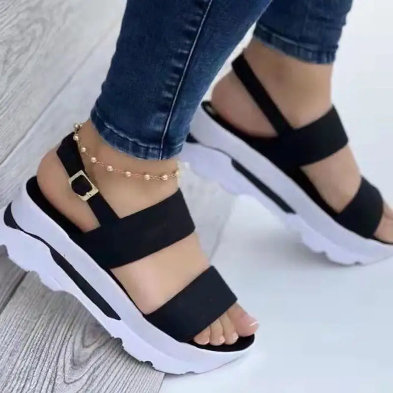 women s wedge heeled sandals causal open toe summer shoes details 5