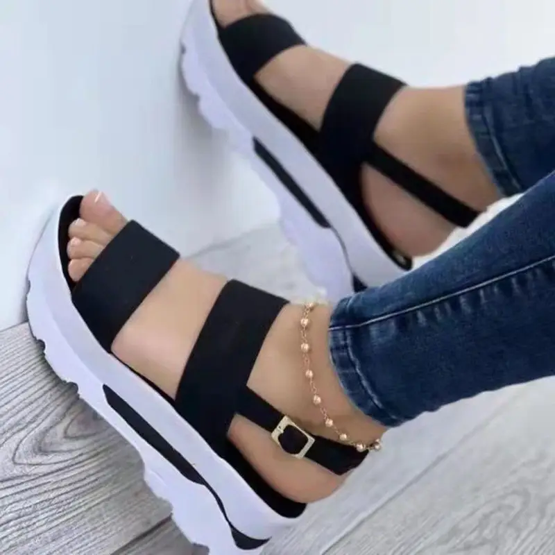 women s wedge heeled sandals causal open toe summer shoes details 3