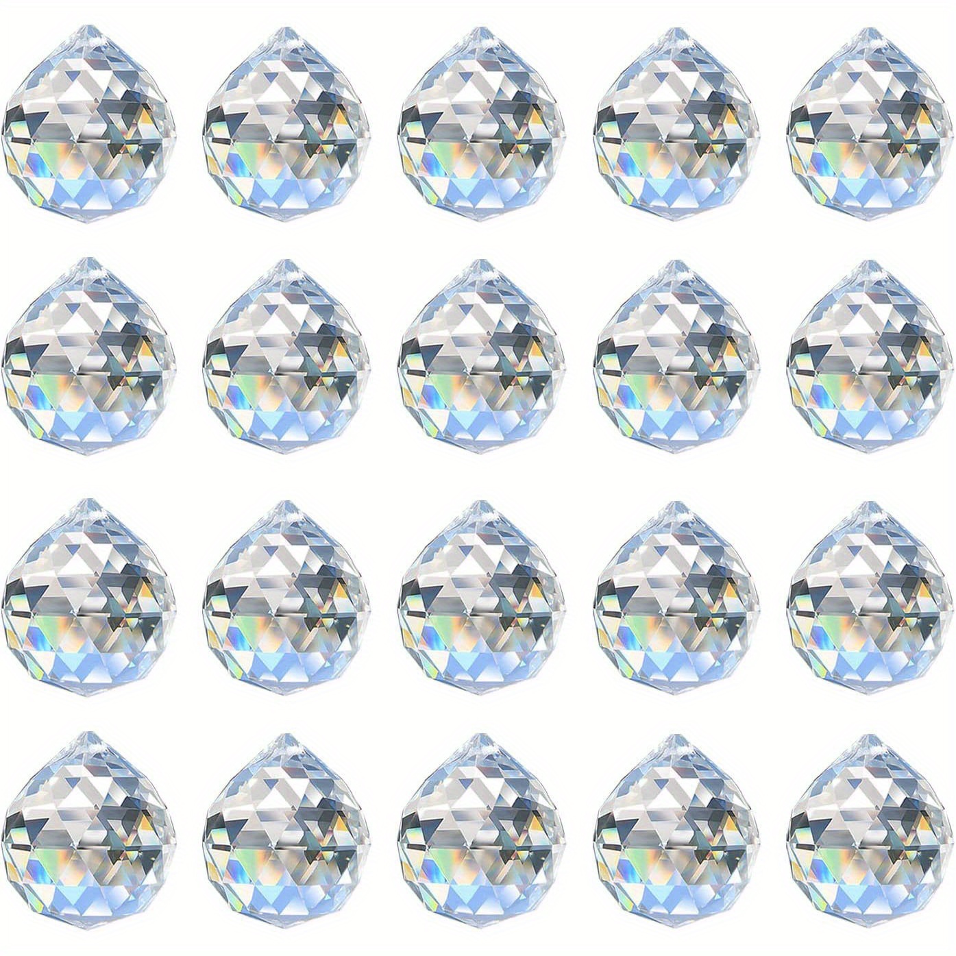 

Crystal Suncatcher Prisms 20mm Clear Hanging Crystal Ball Prism Suncatcher Rainbow Maker For Windows, Feng Shui, Gifts - Set Of 10