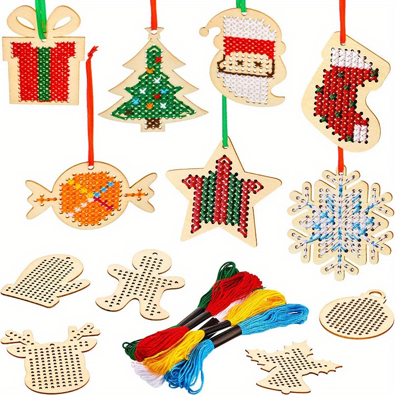 

42pcs Christmas Kit - Wooden , , No Needed, Art Storage And , For Diy Ornaments & Decorations, For