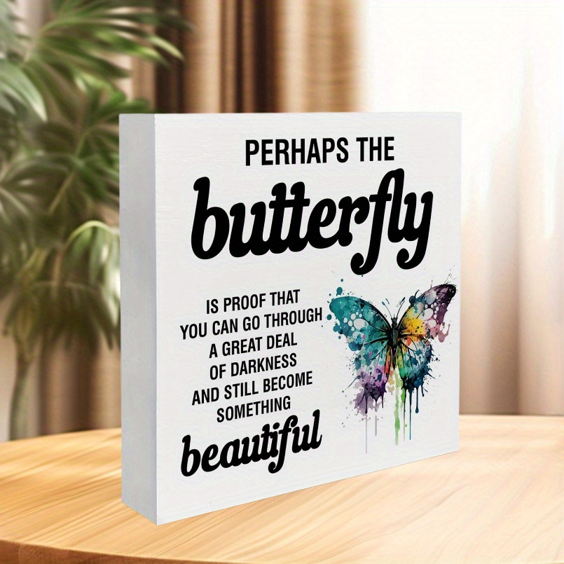 

1pc, Inspirational Butterfly Quote Foam Pvc Sign, 11.8 Inches, Artistic Home Decor, Office Desk Ornament, Motivational Art Craft Display, Positive Affirmation Decoration