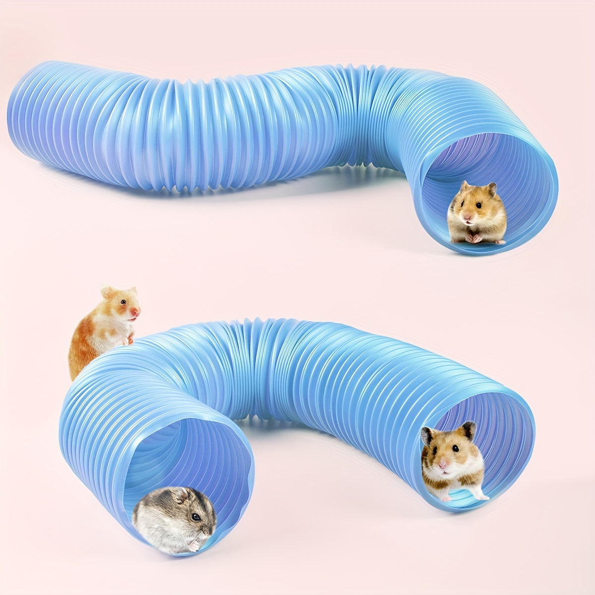 

1pc Telescopic Hamster Tunnel Toy, Flexible Fun Passage Tube For Small Pets - Durable Chinchilla Play Pipe Accessory