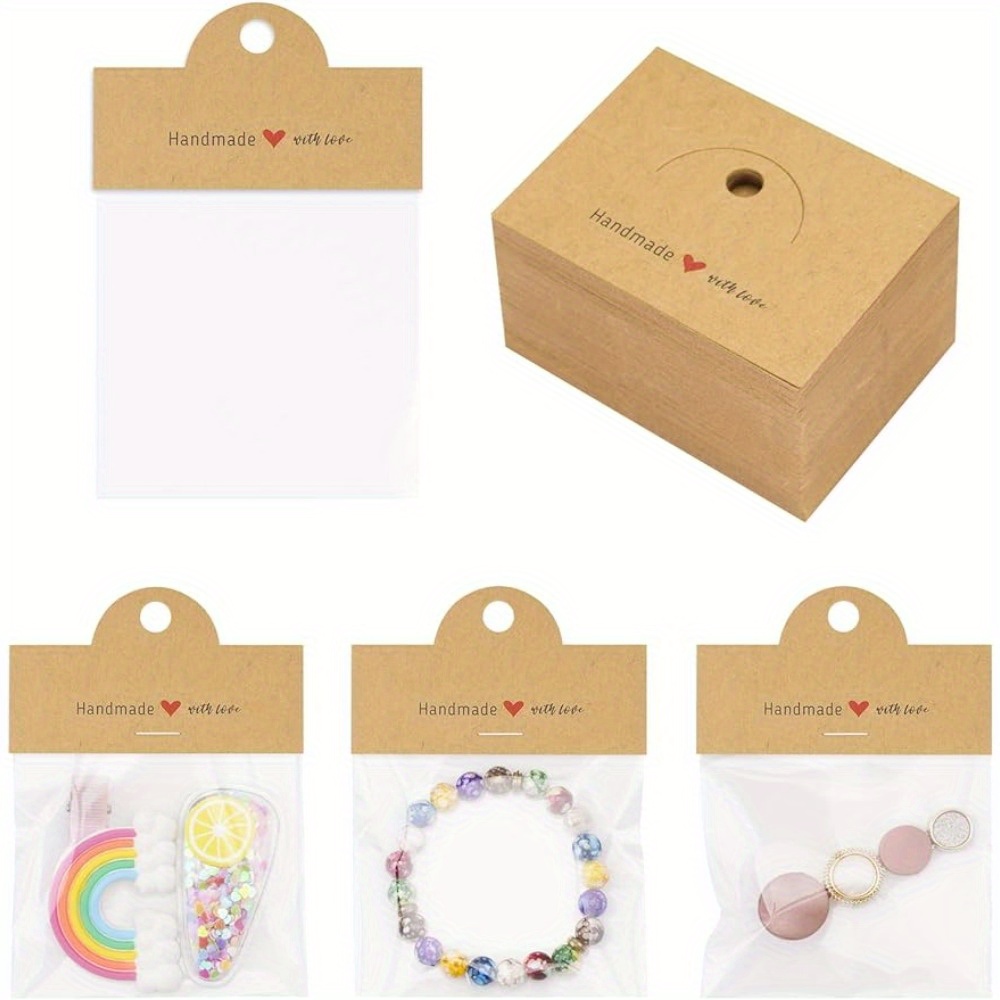 

100Pcs Sacs de Présentation de Bijoux Marron - Pochettes Transparentes pour Bracelets, Porte-clés & Boucles d'Oreilles - Parfaits pour le Tri de Petites Entreprises.