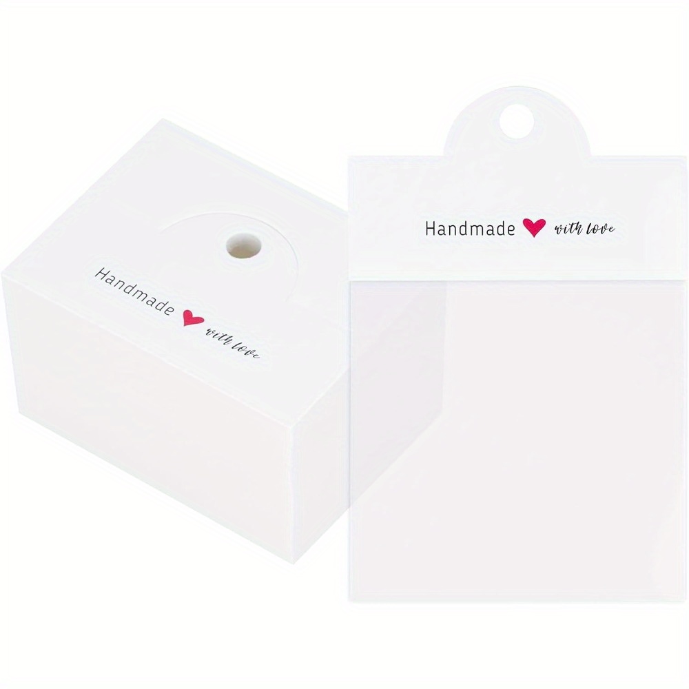 200 Sacs Emballage Bijoux FAURAPMNG - Cartes Kraft Et Sacs Transparents "Fait Main Avec Amour" - Petite Entreprise