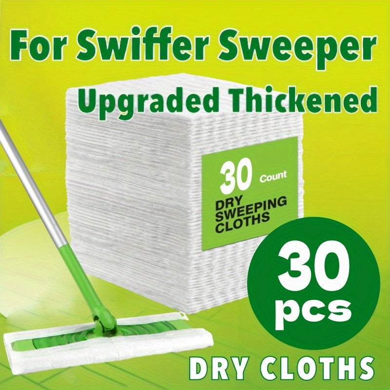 

Compatible Dry Sweeping Cloths - 30 Pack, Upgraded Thickened Electrostatic Dust Removal Mop Pads, Strong Absorbency Disposable Cleaning Cloths For Floors, Glass, And Cabinet