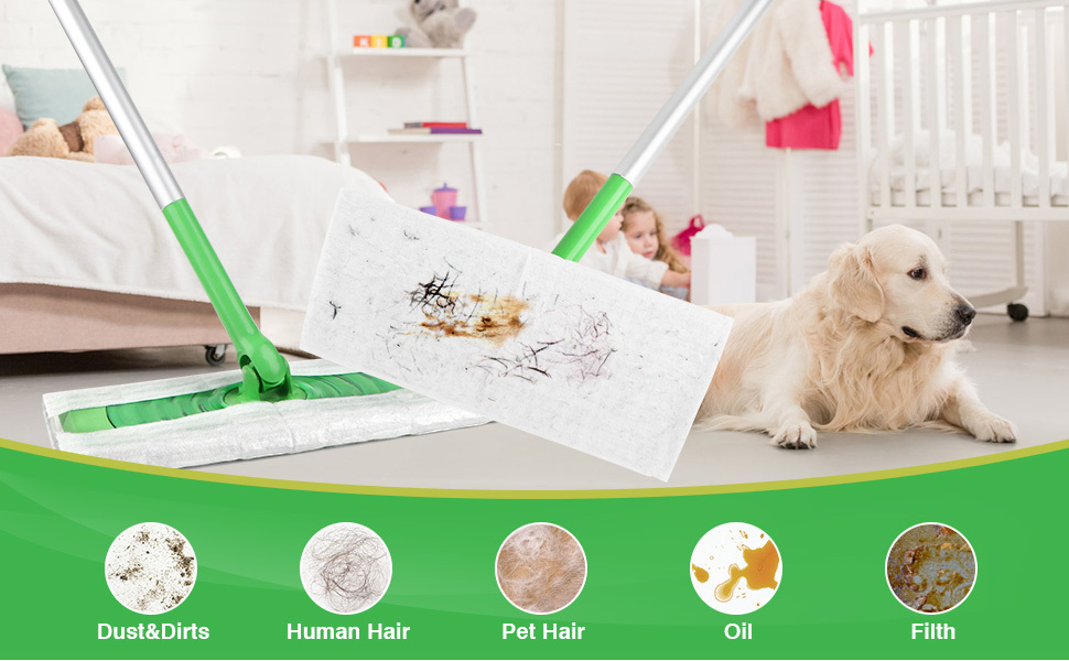 Iconikal Dry Mop Pad Refills (90-Pack) | Fits Swiffer Dry Sweeping Cloths For Dirt, Dust, Hair | Use For Swiffer Pads Refill | Unscented, Disposable Mop Pads For Sweeping, Mopping, Dusting