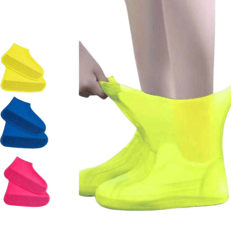 

Unisex Waterproof Slip-resistant Rubber Rain Shoe Covers, Thick Durable Outdoor Reusable Rain Boot Protectors, Multiple Colors Available