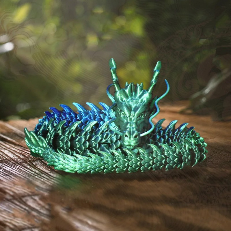 

fantasy Flex" Articulated 3d Printed Dragon Figurine - Multi-jointed, Handheld Decor Toy For Home, Car, Or Office Tabletop