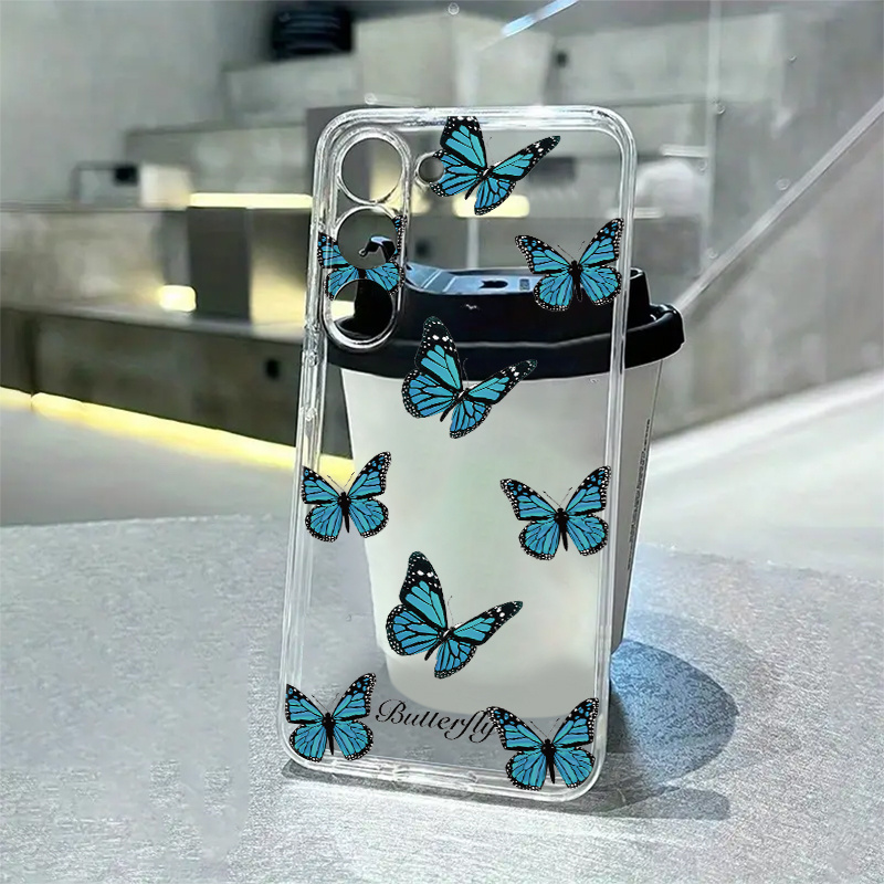 

Elegant Blue Butterfly Tpu Case For Samsung A54/a53/a52 & More - Slim Fit, Durable Protection