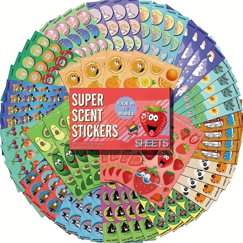 

18pcs, Scratch And Sniff Stickers, Different Scents Stickers, Teachers And Parents As Reward Stickers, Christmas Gift, Party Favor, Funny Stickers