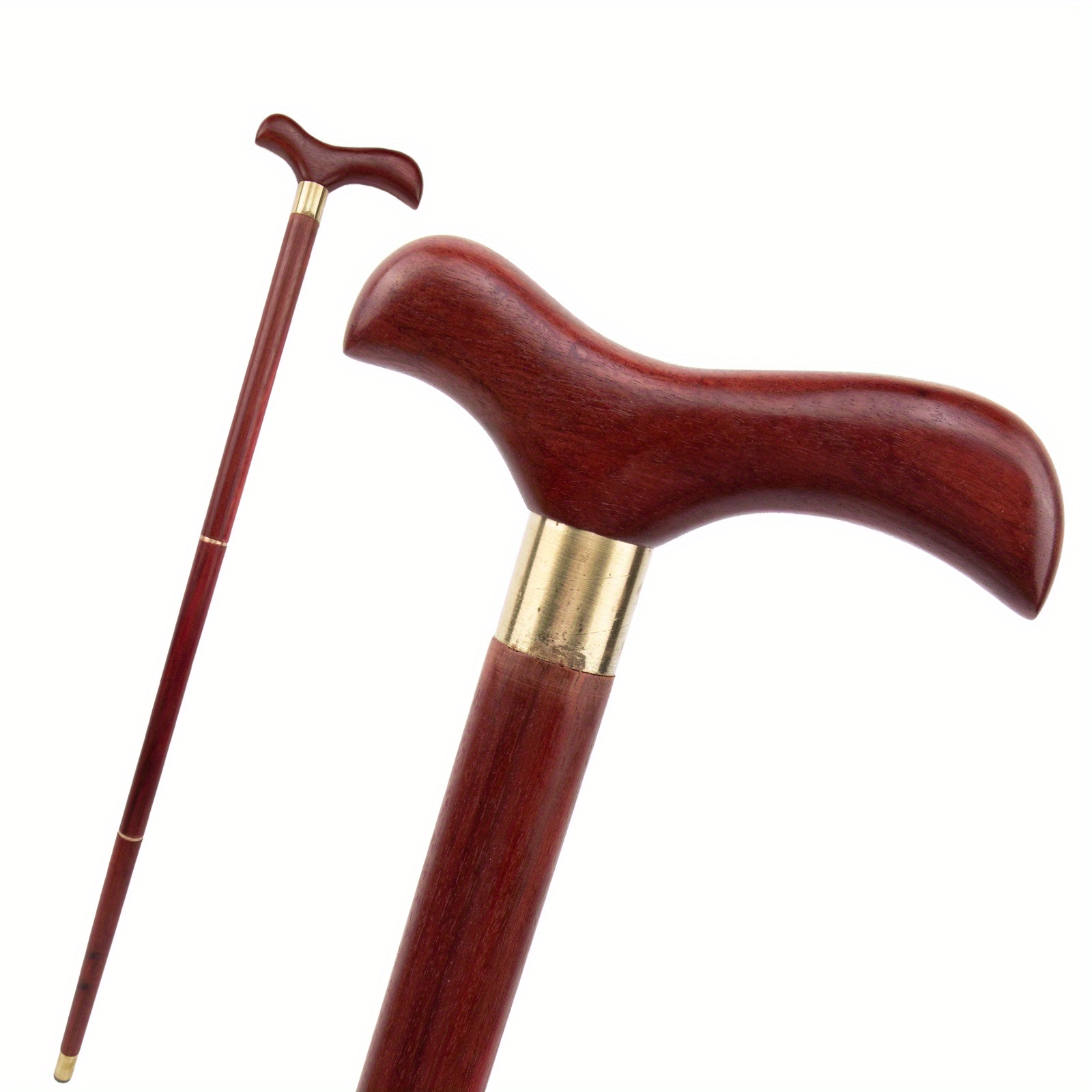 

Red Sandalwood Wooden 3 Sections Stick, Gentlemen Elegant Retro Decorative Cane 89cm, Cosplay Photo Prop, Larp Party Supply Stage Performance Accessory