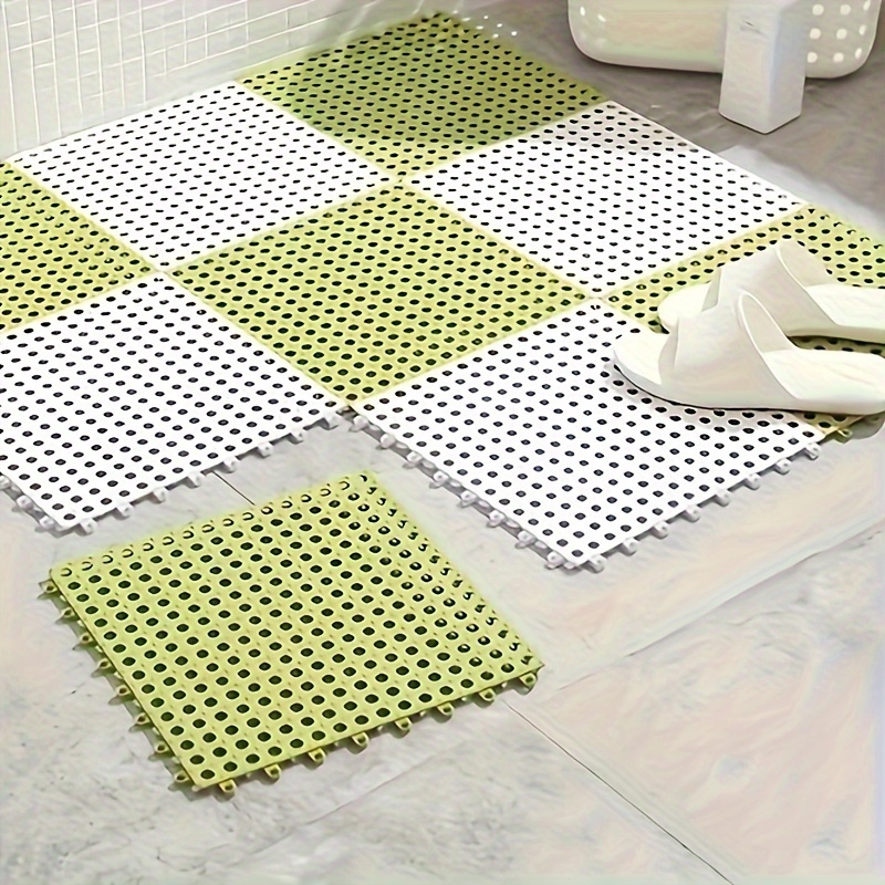 10pcs set plastic hollow waterproof shower mat swimming pool mat bathroom grid foot mat toilet dual color anti slip mats for bathroom shower room safety anti slip floor mat bathroom accessories details 8