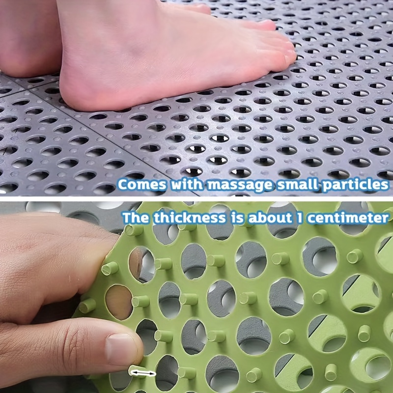 10pcs set plastic hollow waterproof shower mat swimming pool mat bathroom grid foot mat toilet dual color anti slip mats for bathroom shower room safety anti slip floor mat bathroom accessories details 2