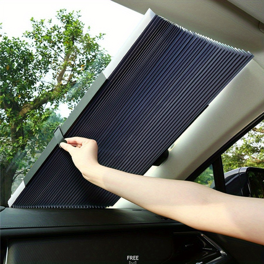 

Car Rear Glass Sunshade Auto Retractable Folding Sunshade Car Sunscreen Heat Insulation Absorbent Auto Accessories