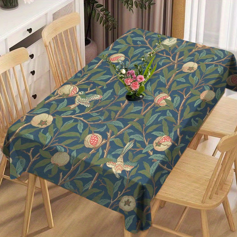 

Square Polyester Tablecloth, Waterproof And Oil-proof, Machine-made Woven Cover Material For Dining Table, Courtyard, Picnic Party, And Home Kitchen Living Room Decor, 1pc.