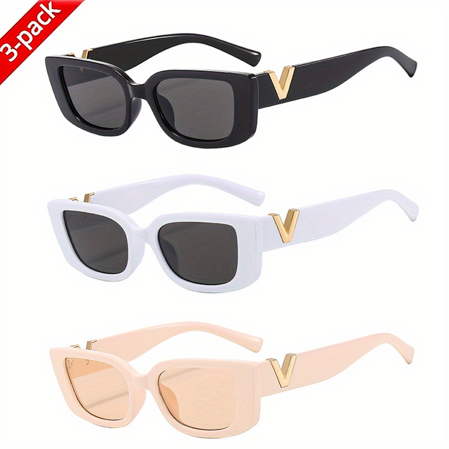 

3pcs Y2k Fashion Glasses Anti Glare Sun Shades Pc Frame For Driving Riding Fishing Outdoor Beach Party