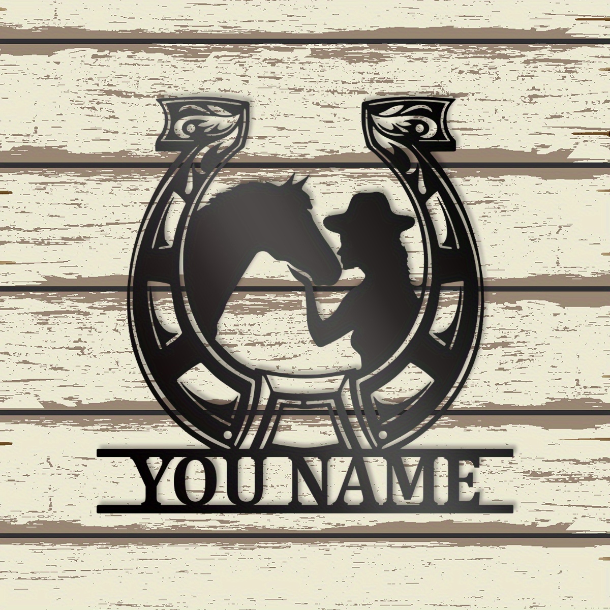 

1pc Personalized Rustic Cowgirl And Horse Metal Sign, Custom Farmhouse Horse Farm Wall Decor, Ideal Gift For Horse Owners