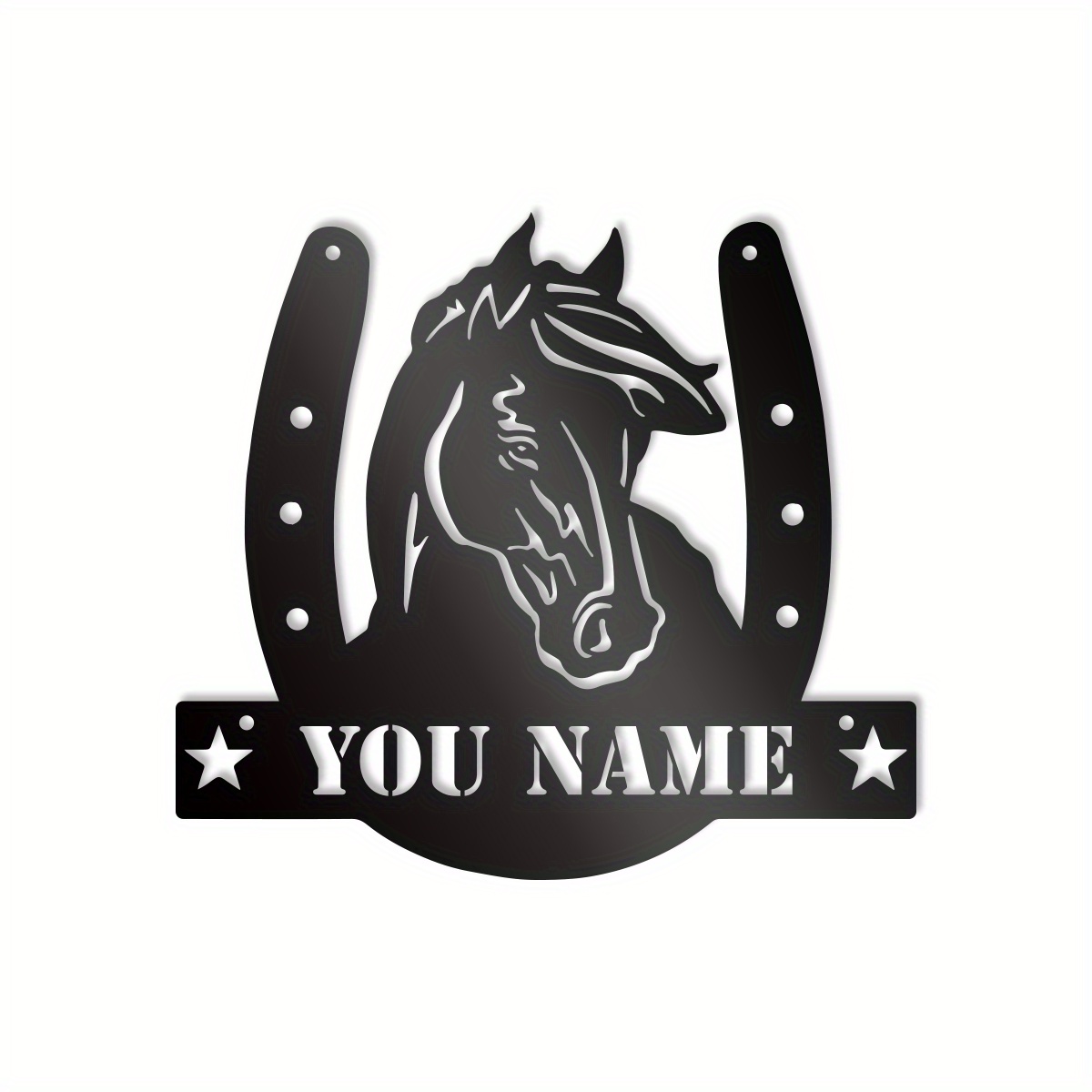 1pc customizable metal horse stall sign equestrian wall art decor personalized farm name horseshoe monogram horse address plaque artistic decor for stables and barns