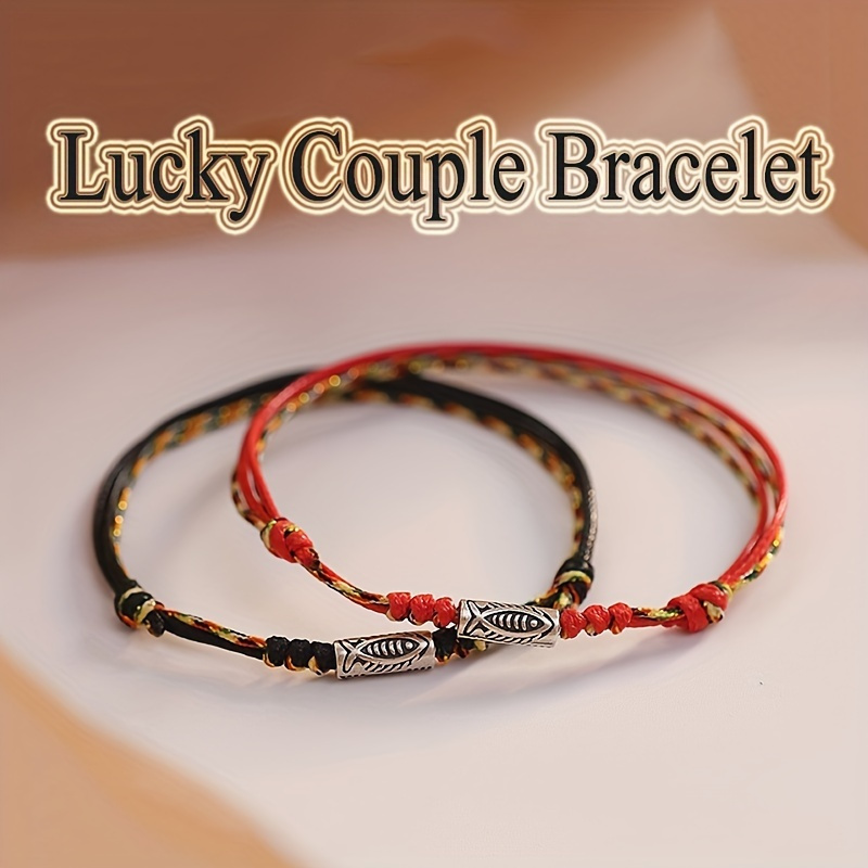 

1pc Knots Red & Black Lucky Charm Adjustable Bracelets For Men/women, Perfect Gifts For Couples, Family, Best Friend