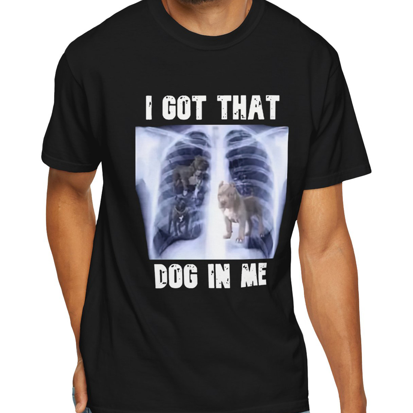 

I Got That Dog In Me Print Men's Crew Neck Fashionable Short Sleeve Sports T-shirt, Comfortable And Versatile, For Summer And Spring, Athletic Style, Comfort Fit T-shirt, As Gifts