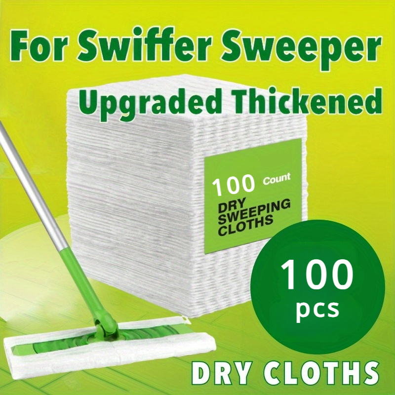 

100pcs Thickened Mop Pads - Dust Removal, Compatible With Sweeper, Easy-use Disposable Dry Sweeping Cloths For Home Cleaning, Mops For Floor Cleaning