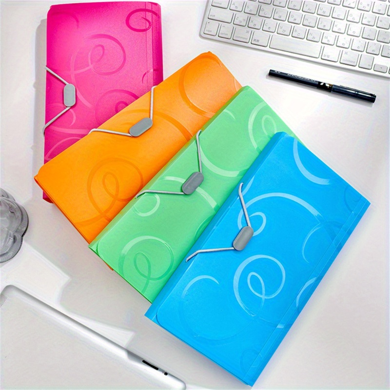 

A6 Pvc Expanding File Folder, Candy-colored Document Organizer With Multiple Pockets, School And Office Binder Supplies