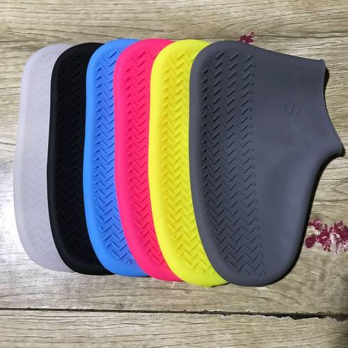 2pcs 1 set thick rain boots rubber shoes silicone shoe cover suitable for without slippage high