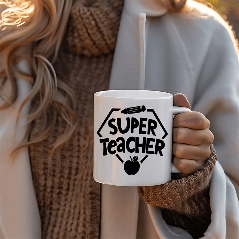 

1pc, Super Teacher Teacher Coffee Mug Make For A Funny Gift Idea Coffee Cup Creative Gifts Birthday Gift