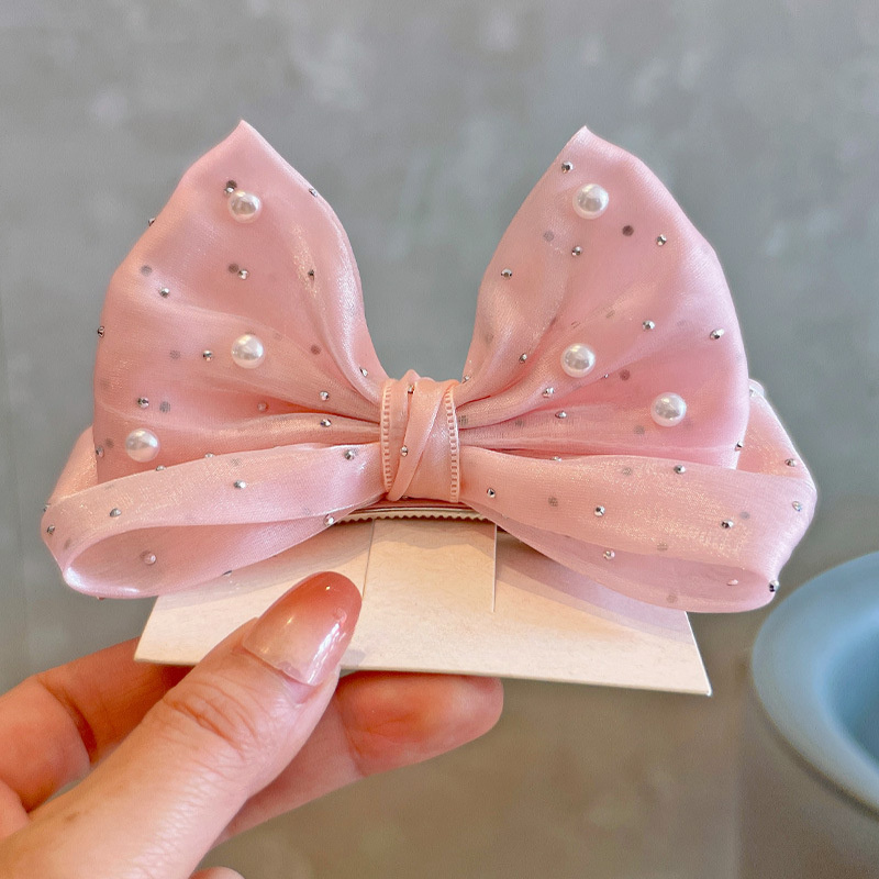 1pc girl hair accessories multi color pearl tassel bow three - Temu