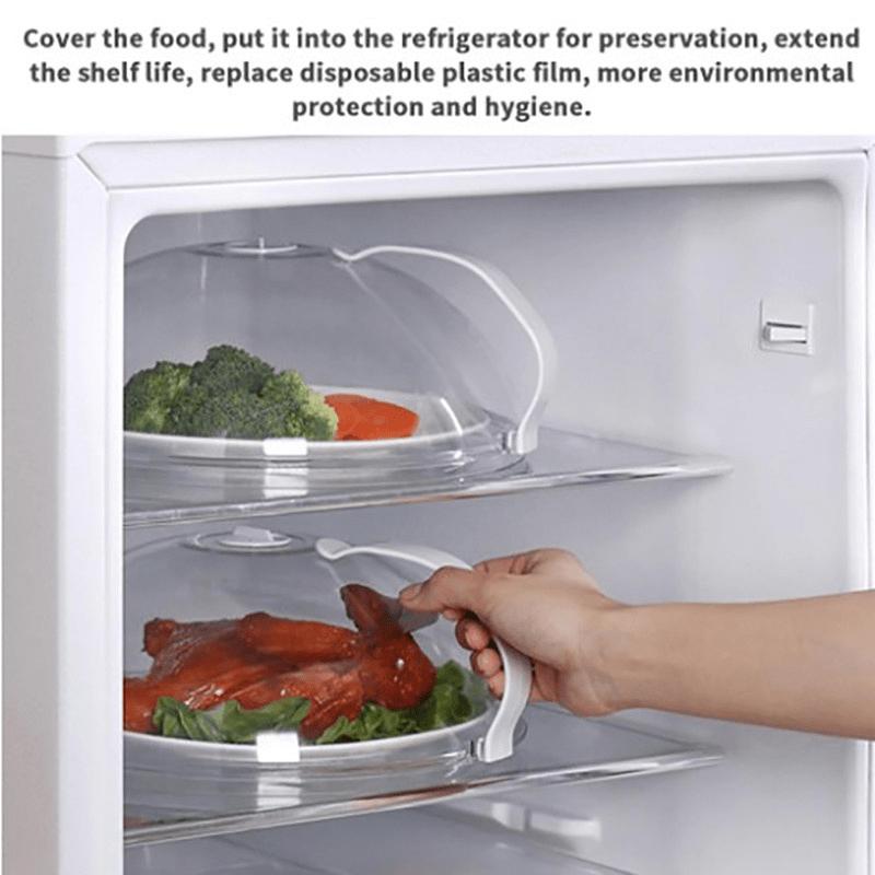 1pc heat resistant microwave splatter guard transparent reusable food cover with handle for safe cooking details 5