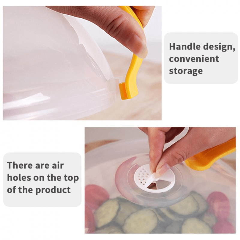 1pc heat resistant microwave splatter guard transparent reusable food cover with handle for safe cooking details 9