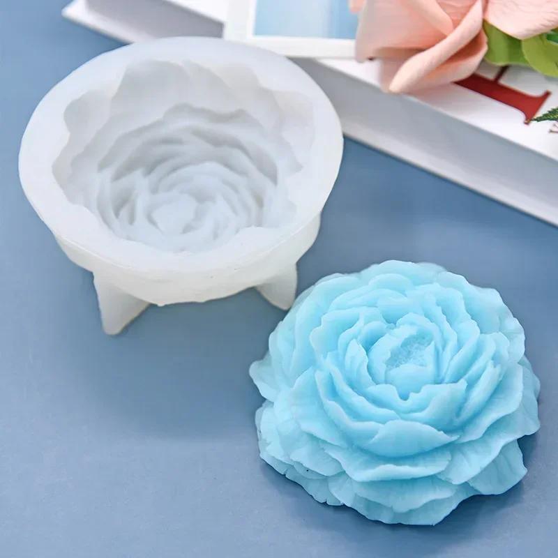 

Peony Flower Silicone Mold For Aromatherapy Candle, Mousse Cake, Chocolate, And Soap Making - Versatile Craft Mold With Detailed Design