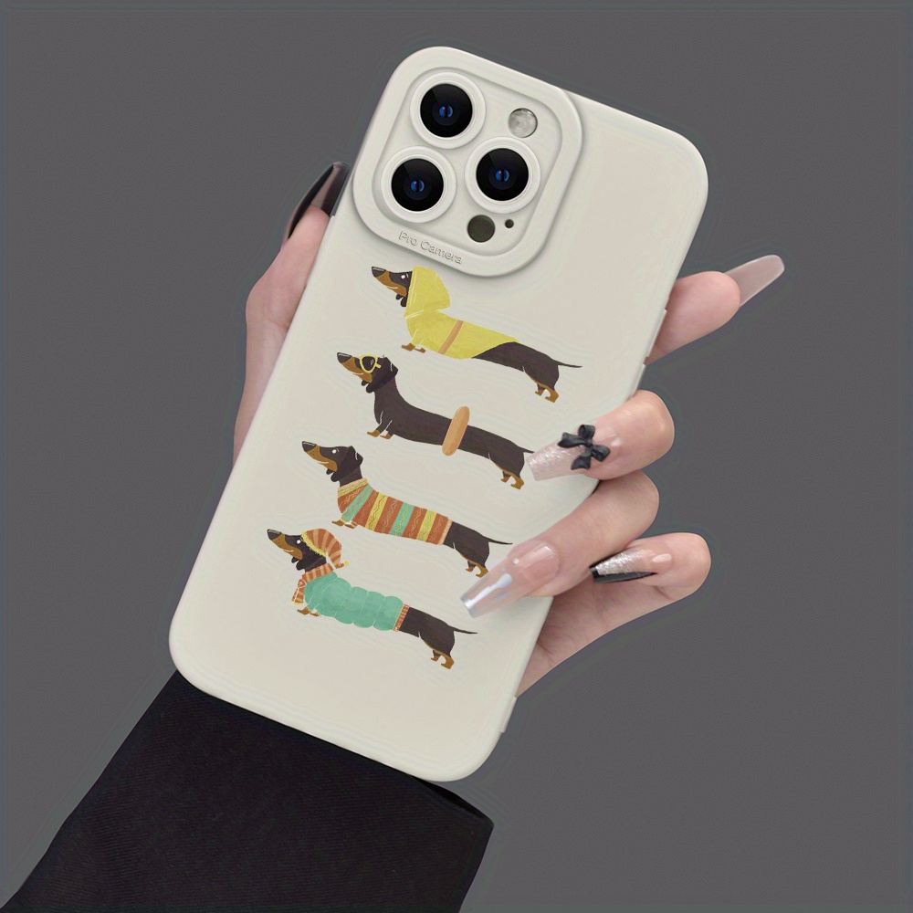 

Protective Case With Cartoon Dachshund Design - Full-body Shockproof Tpu Cover For 15, 14, 13, 12, 11, Xs, Xr, X, 7, 8, Mini, Plus, Pro, Max, Se Models