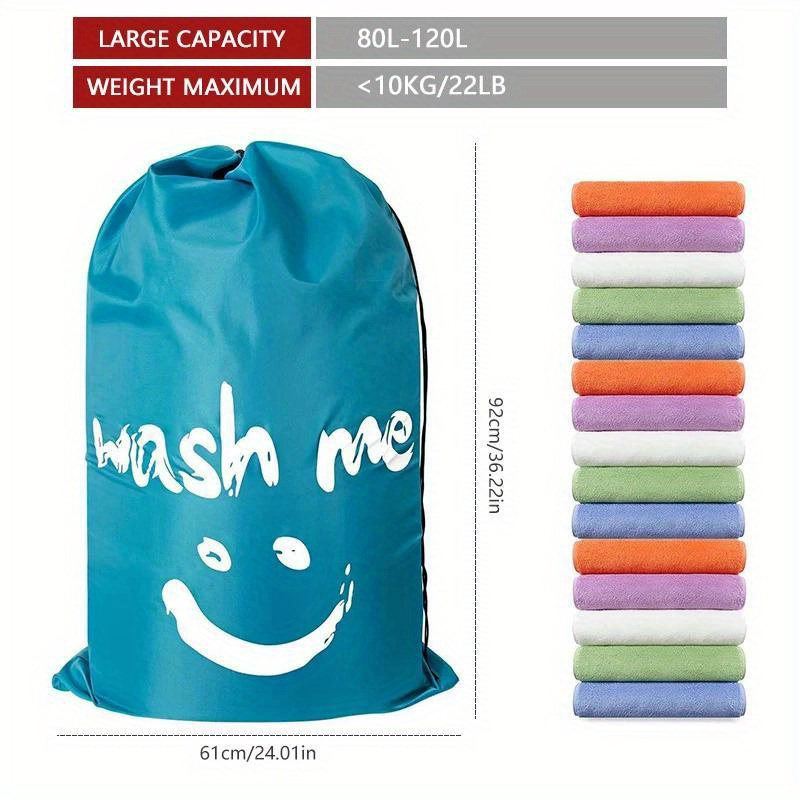 multi purpose nylon laundry bag with drawstring closure   travel and home use details 3