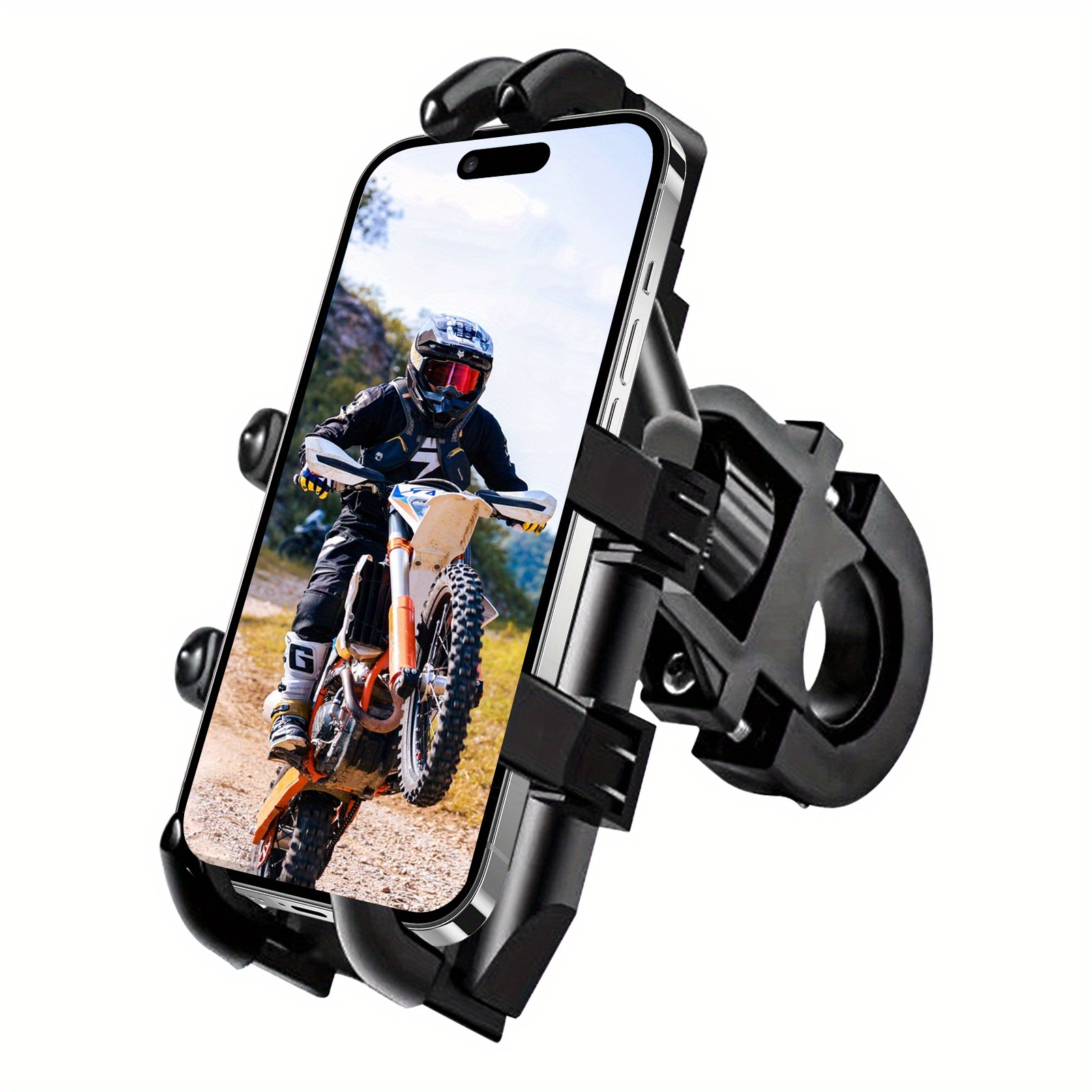 

Motorcycle & Bicycle Phone Mount - Shockproof, 8-claw Grip For Handlebars And Rearview Mirror
