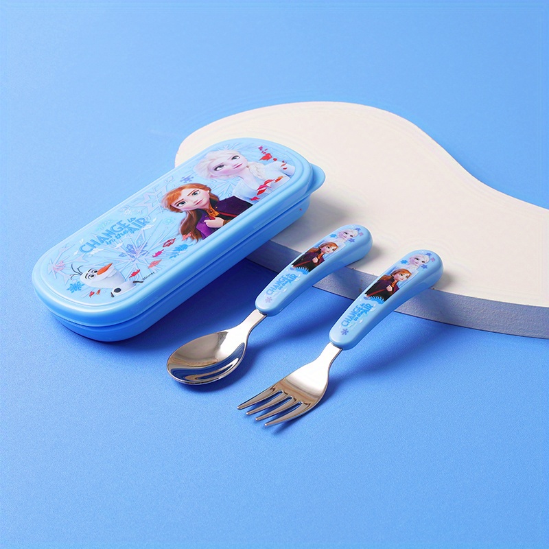 

Disney & Anna 2-piece Stainless Steel Cutlery Set - Portable Fork & Spoon With Decorative Case - Reusable Mealtime Utensils For Kids, Bpa-free, Ideal For Camping, School, And Travel