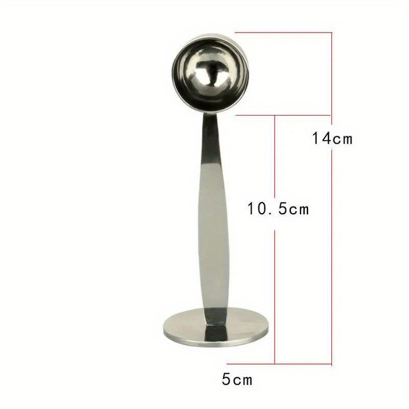 stainless steel coffee measuring spoon with tamper 201 stainless steel stand coffee powder scoop for espresso machine   kitchen tool for coffee tea details 0