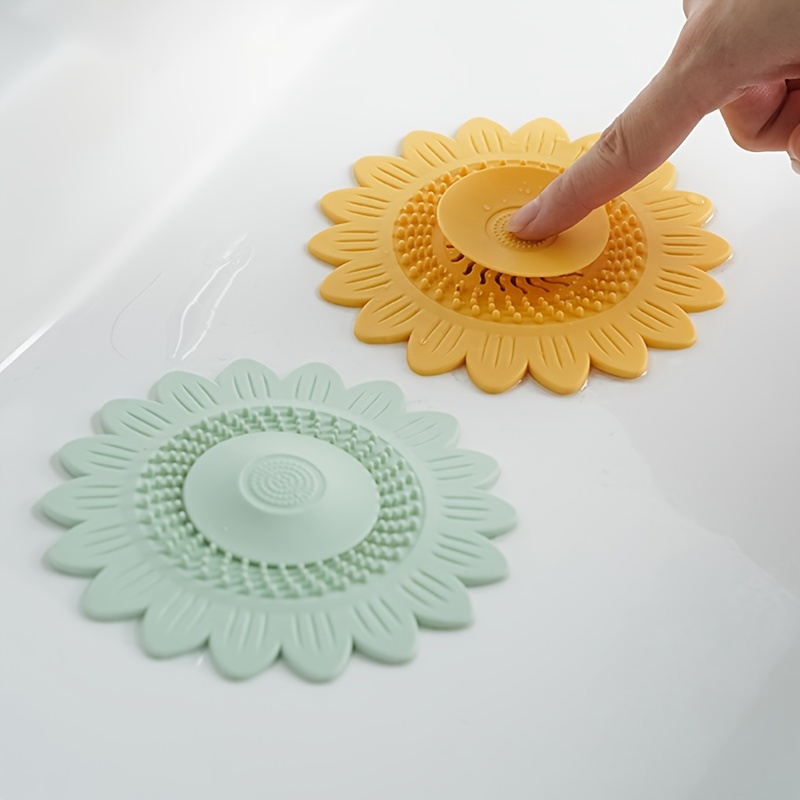 

Filtre à cheveux en forme de tournesol en silicone pour évier de salle de bain et douche - 1 pièce