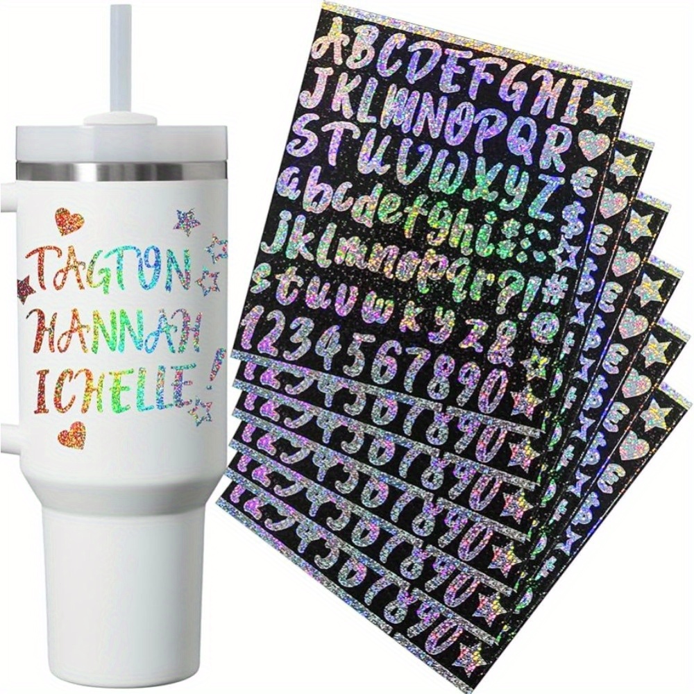 

6-piece Personalized Waterproof Name Stickers For Stanley Tumblers - Fits 30 & 40 Oz, Ideal For Lids & Accessories