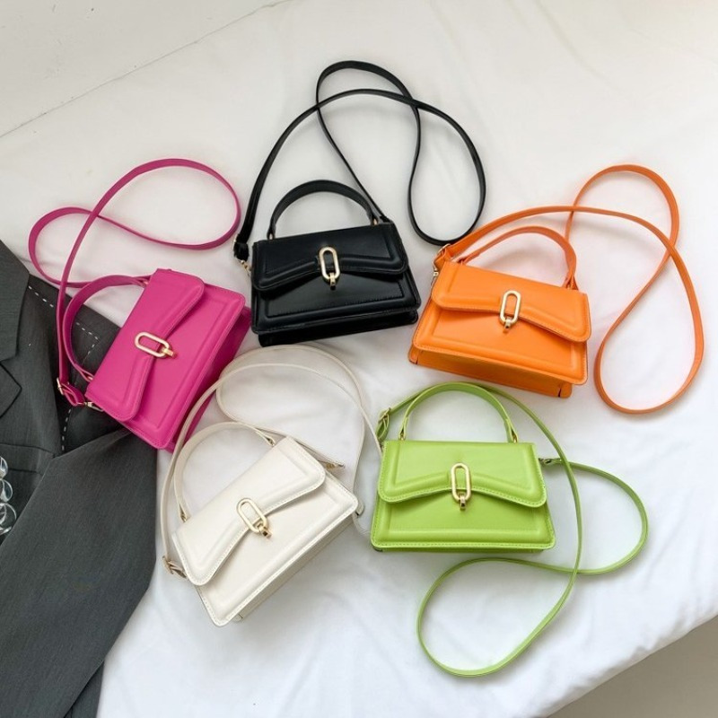 

Women's Chic Square Handbag Textured Pu Leather, Versatile Top Handle, Elegant Shoulder Bag